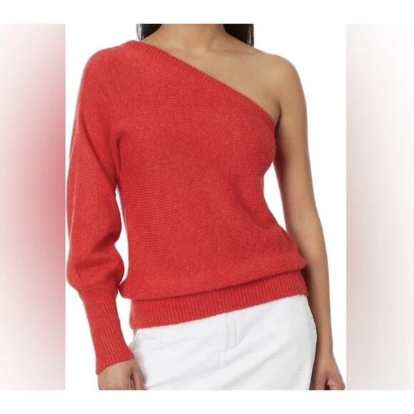 Lilly Pulitzer Maura Sweater Womens Size M Amaryllis Red One Shoulder Soft Party - Picture 1 of 10